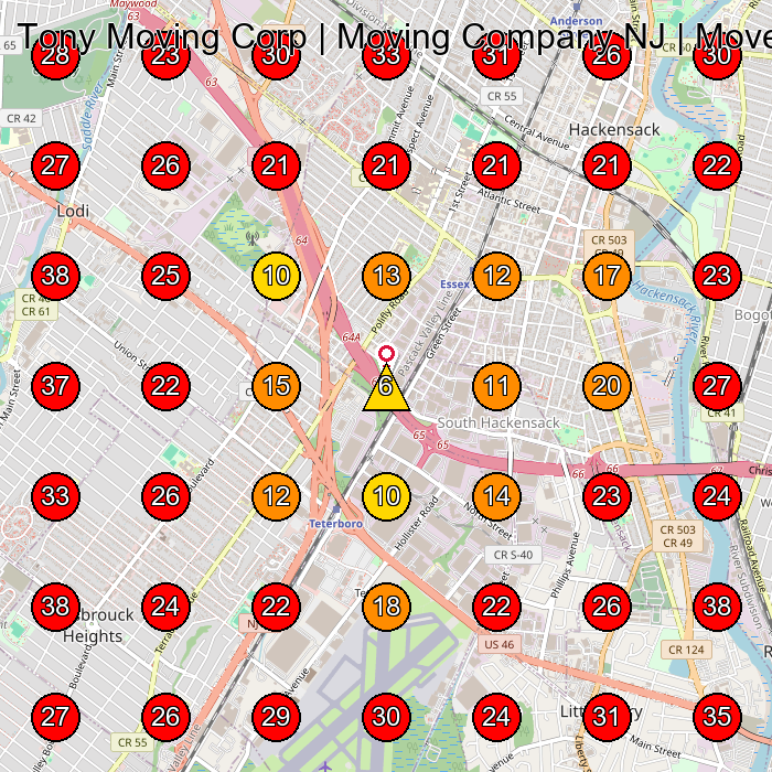 Tony Moving Corp | Moving Company NJ | Mover NJ | Moving NJ | e‰´i EURi§EUR i´i‚¿i§ GeoGrid visibility map for Moving And Storage Service in Moonachie